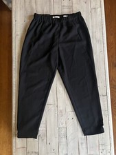 Babaton Pants Women Small Black High Rise Crepe Pull On Jogger Hem Comfort