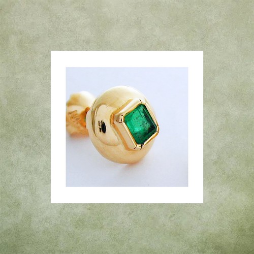 Fine Emerald Earrings in 18 KT Yellow Solid Gold with Natural Colombian Emeralds - Picture 7 of 13