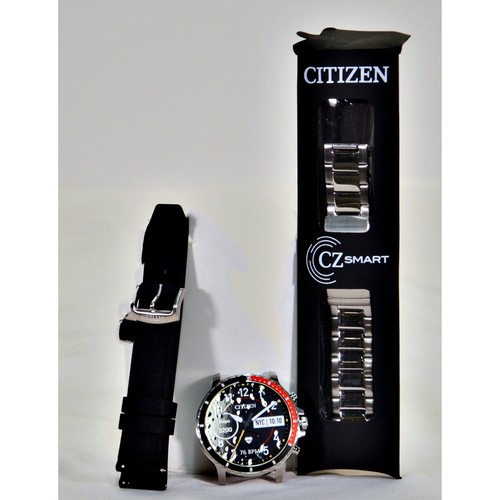 Smartwatch Citizen CZ, Wear OS par Google acier inoxydable, cadran noir - Photo 3 sur 5