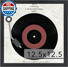 Wood Vinyl Record Frame for the Wall Display 12.5X12.5 Album Cover...