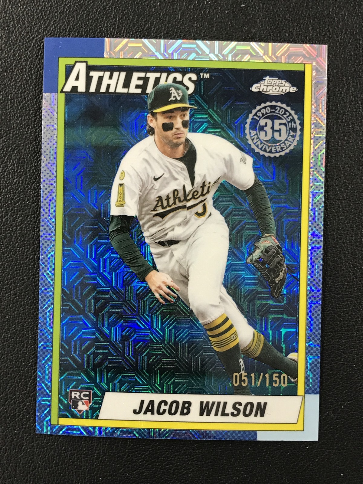 2025 Topps Update #U90C-67 Jacob Wilson 1990 Topps Chrome Silver Pack Blue /150