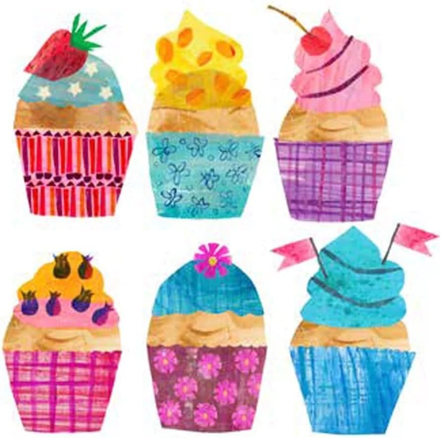 Бумажные салфетки для напитков/коктейлей с дизайном Коллаж для кексов,5x5