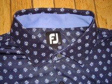 FOOTJOY MEN'S SHORTSLEEVES GOLF BLUE FLORAL POLO SHIRT SIZE XL WORN ONLY ONCE 