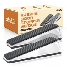 2 Packs Door Stoppers for Bottom, Rubber Wedge, Heavy Duty Doorstop for Insid...