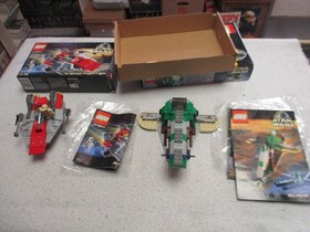 LEGO STAR WARS 7144 SLAVE 1 % 7143 A-WING FIGHTER BOTH 100% COMPLETE IN BOX 2000