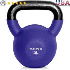 Neoprene Coated Cast Iron Kettlebell Ergonomic Grip Home Gym Exercise Durable