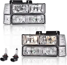 PIT66 Headlight Assembly Compatible with 1988-1998 Chevy GMC C/K 1500 2500 3500