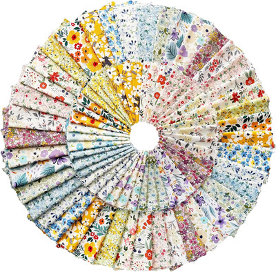 100% Cotton Quilting Fabric Squares 5''X5'' Floral Print Precut Fabric Bundles C
