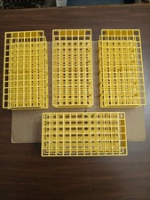 Test Tube Rack 16 mm Tubes 6x12 Slots 4 Yellow Racks ( Set of 4 )