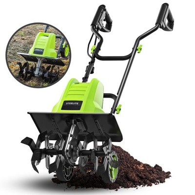 Steelite 16in 13.5-Amp Corded Tiller and Cultivator Tiller with 9'' Tilling Depth