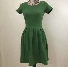 Anthropologie Emerald Short-Sleeve Green Fit-and-Flare Dress from Ganni