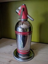 Vintage Sparklets SG2 red and Chrome Soda Syphon 1959–66 with rare stand