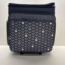 Rolling Scrapbook Tote with Expandable File Pocket, Large Craft Organizer and...
