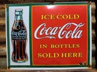 VINTAGE COCA COLA PORCELAIN SIGN OLD COKE SODA POP BEVERAGE DRINK ADVERTISING