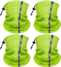 Winter Neck Warmer Gaiter for Men: 4 Pack Reflective Face Mask Cover Hi Vis Bala