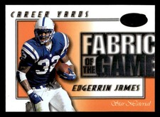 2000 Leaf Certified #FG-63 Edgerrin James Fabric of the Game #/750