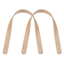 Leather Bag Handle, 2Pcs 17.7" l 1/16" W Leather Purse Strap, Apricot Cream
