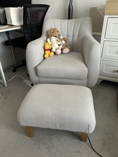Hilston Nursing Chair & Footsool Set - Silver Woven Mamas & Papas RRP£778