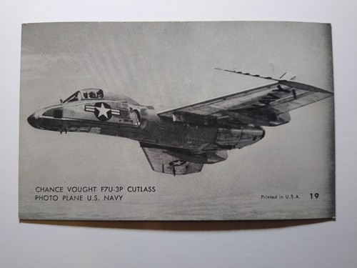 Chance Vought F7U-3P Cutlass US Navy Military Aviation Postcard #19 Arcade Card