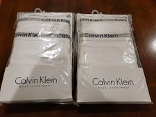 NWT Calvin Klein Boys 4 Underwear Shorts Boxer Briefs 100 Cotton White XL 16-18