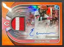 2025 Bowman Chrome Elly De La Cruz #BCAR-ED Auto Relic Orange Refractor /25