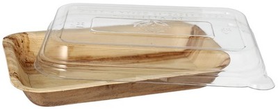 STARPAK Palmblatt-Schale mit Deckel eckig 200 ml 10 Stück