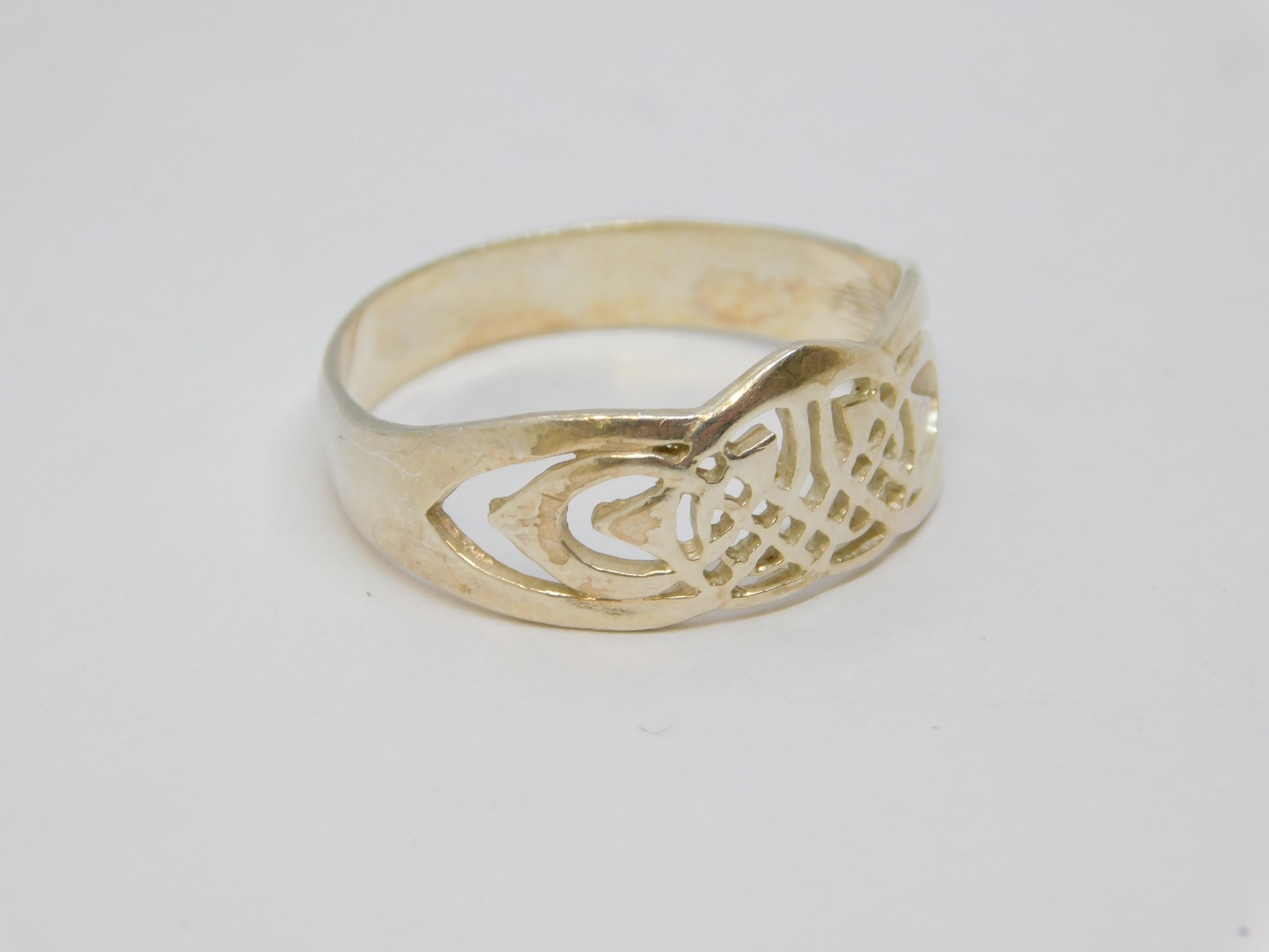 Sterling Silver Cutwork Patterned Heart Band Ring… - image 2