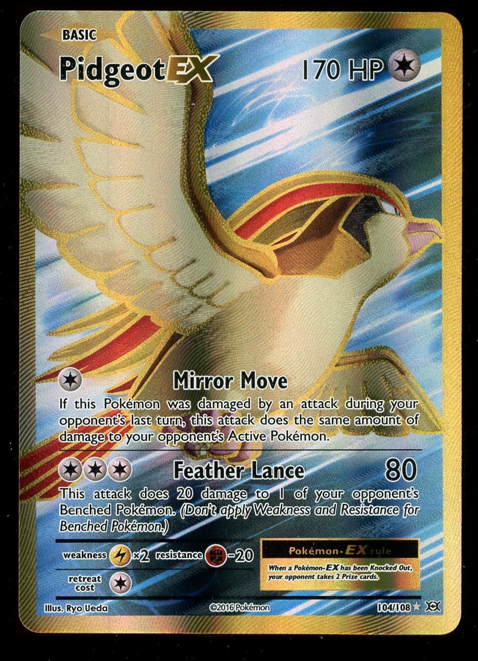 Pokemon Pidgeot EX 104/108 X&Y Evolutions Full Art Near Mint Card