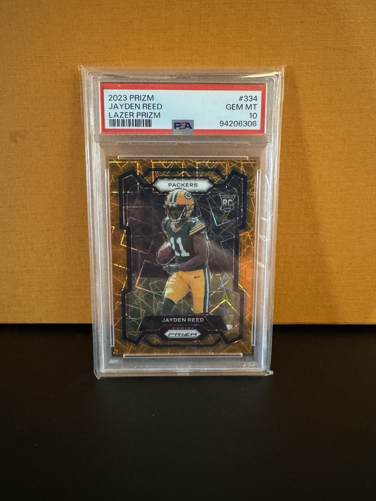 2023 Panini Prizm - Jayden Reed RC Orange Lazer Prizm PSA 10 #334 Packers GEM
