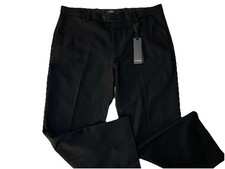 Women s Designer Black Textured Trousers Size...