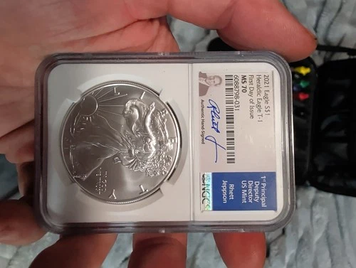 US Mint American Eagle 2021 Silver 1 oz NGC MS70 First Day of Issue Coin