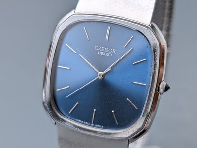 SEIKO CREDOR 5931-5160 Quartz Blue Dial Dial Men's Watch Vintage