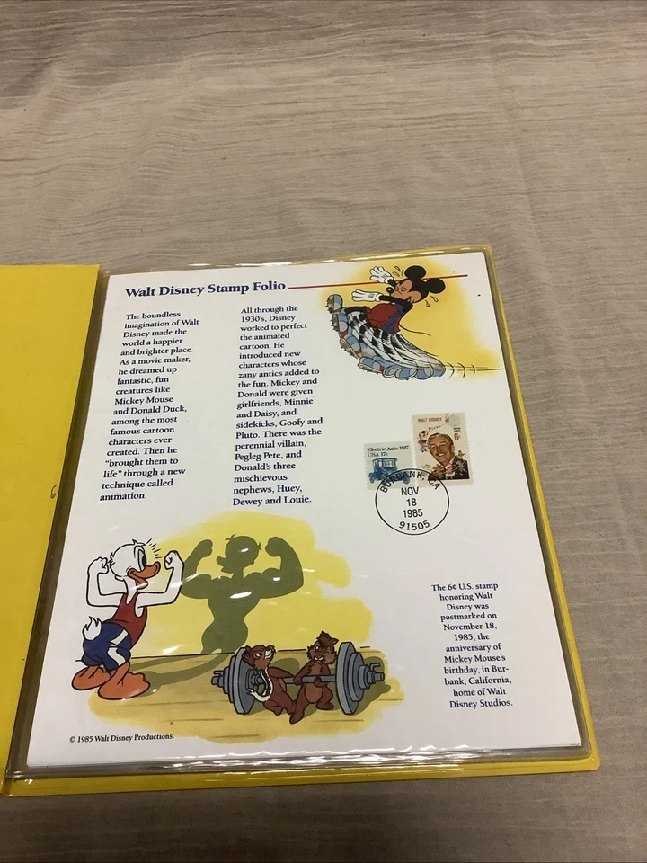 Walt Disney Stamp Folio Postal Society Anguilla Grenada Turks Caicos 1985 - Image 2 of 4