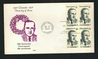 Canada #558, 1971 7¢ Pierre Laporte block of 4, H & E raised thermal ink FDC VF