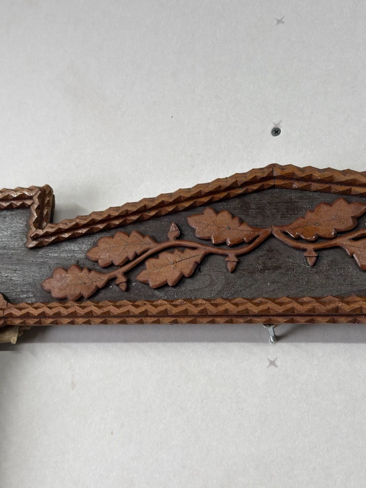 Antiguo gran vagabundo marco tallado en chip arte popular fino de 1890 Foto 3 de 4