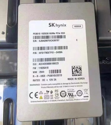 SK Hynix 1.92TB SSD PE8010 STD NVME PCIe 11035A10 Solid State Drive PE8010U3STD