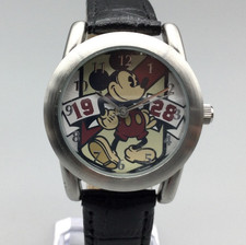 Disney Watch Women Mickey Mouse 34mm Silver Tone 1928 Dial Limited New Battery