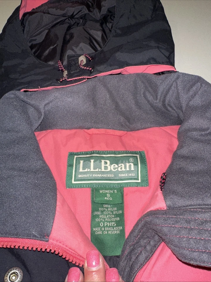 L.L Bean старая школа парка лыж куртка лосося/розовый и черный Y2K - Изображение 4 из 4