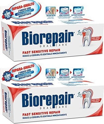 Biorepair: Fast Sensitive Repair Toothpaste with 2.5 Fl Oz (Pack of 2) 