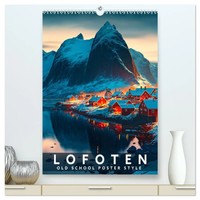 Val Thoermer | Lofoten - Old School Poster Style (Hochwertiger Premium...