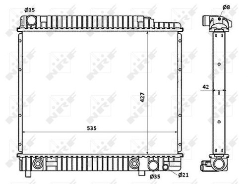 RADIATOR ENGINE COOLING 58348 FOR MERCEDES-BENZ OM 617.952 3.0L 5cyl 123 - Picture 6 of 12