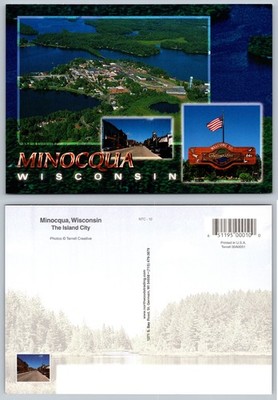 Continental Minocqua Wisconsin Island City Postcard