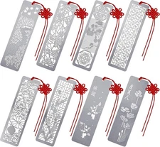 Outus 8 Pcs Hollow Metal Bookmarks Christmas Elegant and Beautiful Gifts Classic