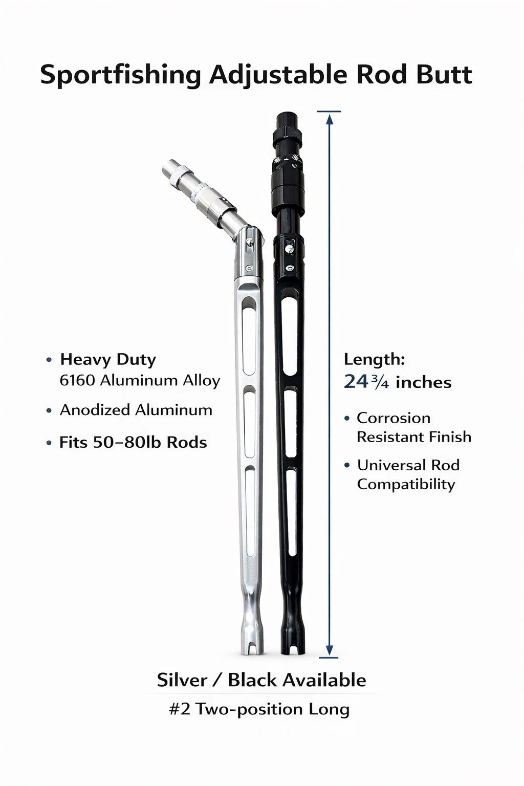 Adjustable Rod Butt - Offshore Fishing Rod Butt #2 Two-position Longs