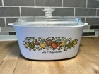 Corning Ware Spice of Life A-3-B 3 Qt Casserole Dish w/ Pyrex A-9-C Lid Vintage