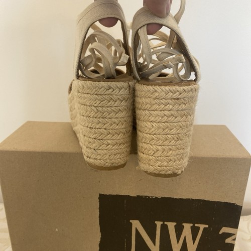 Hobbs Shoes Wedges Size 4 boxes etc - Cream Ivory Beach Summer Vibes rrp ££10 - Picture 7 of 8