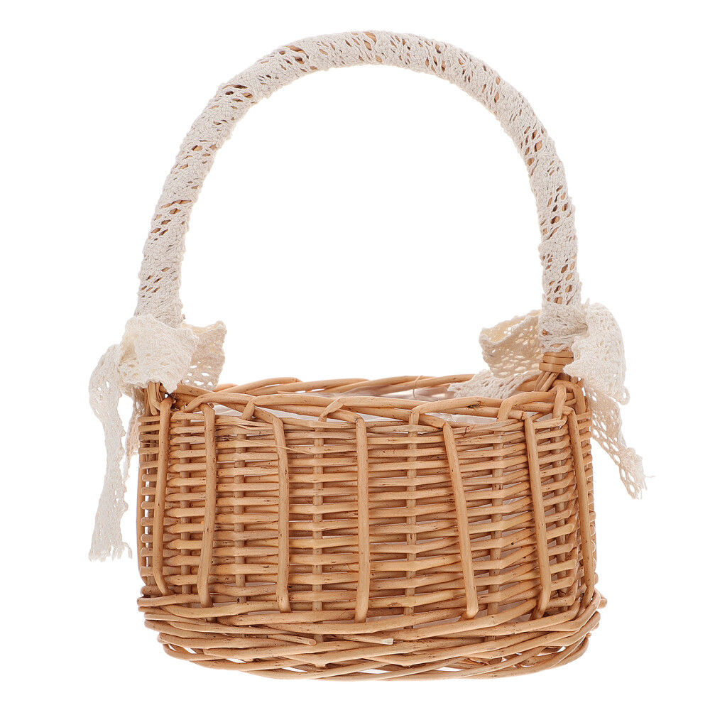 Small Woven Flower Baskets for Home Storage and Organization