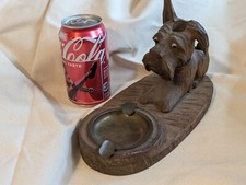 Scotty Hund Aschenbecher Zahnstocher Halter Rauchstand Handgeschnitzt Teakholz