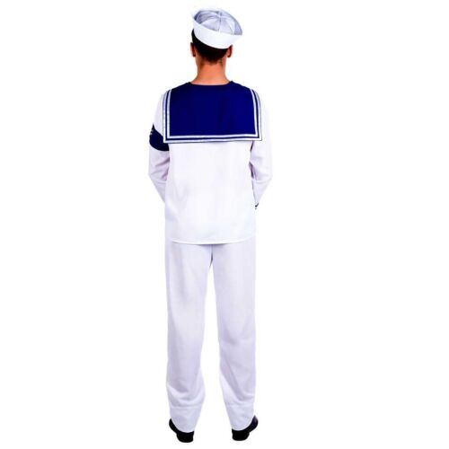 Mens Sailor Costume M L XL Adult Navy Uniform Suit Marine Officer Halloween - 第 3/4 張圖片