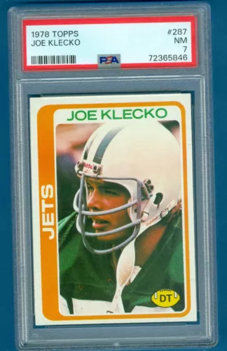 1978  TOPPS Football Joe Klecko  Rookie #287 NY Jets  PSA 7 NM